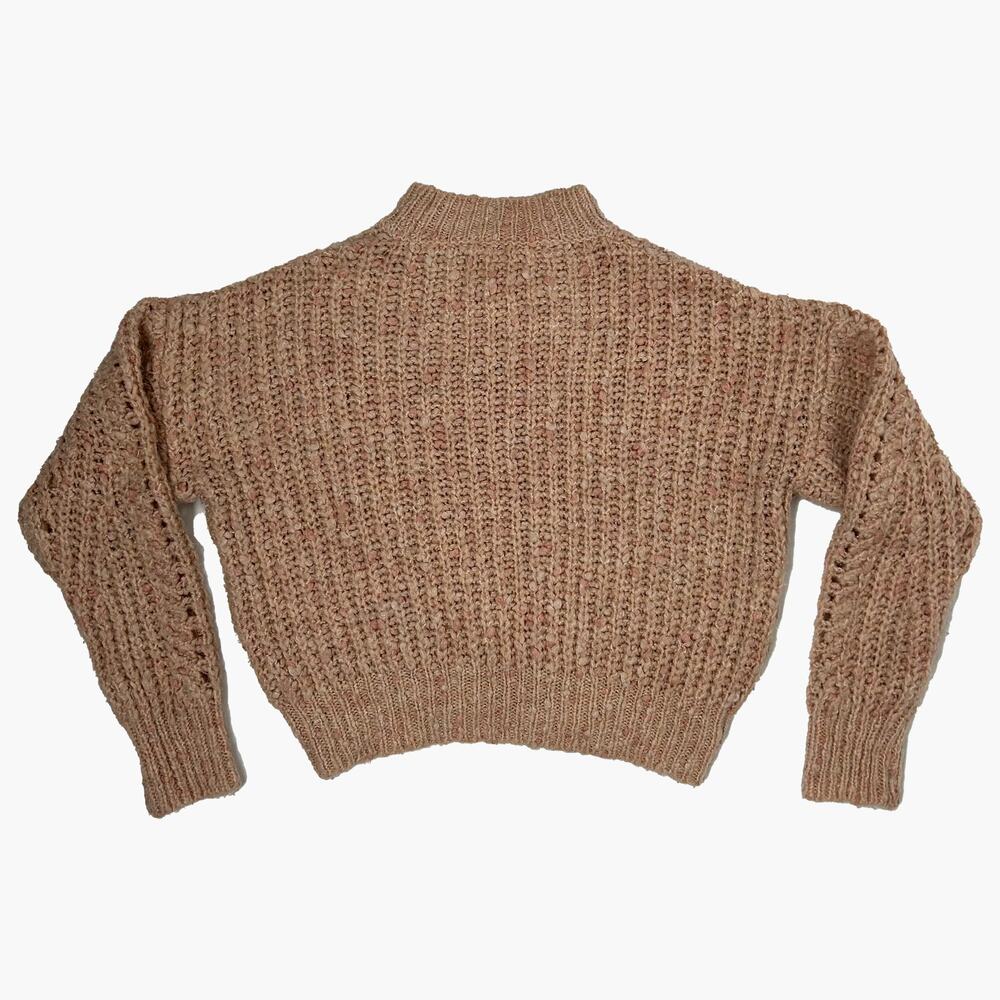 TOPSHOP Women's Textured Chunky Pointelle Pullover Sweater (Pink | Size XS) - Picture 3 of 5